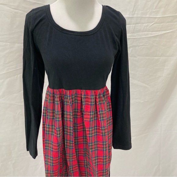 Vintage red paid dress size M - Picture 9 of 15